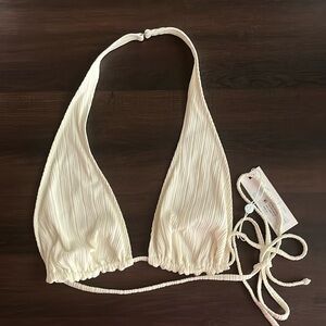 Frankie’s Bikinis Harlow Plisse Bikini Top in Cannoli XL